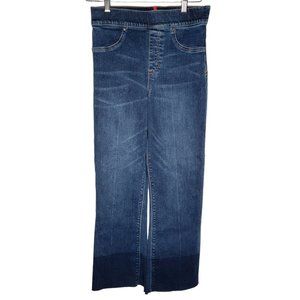 Spanx Small S Medium Wash Blue Flare Leg Women's Pull On Stretch Jeans